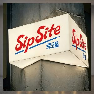 L‑Shaped Corner Acrylic Light Box, Full Illuminated Storefront Sign
